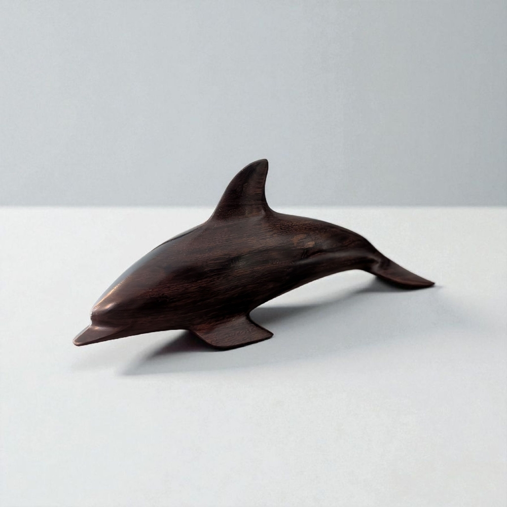 Elegant Artist Hand Carved Wood Dolphin Figure